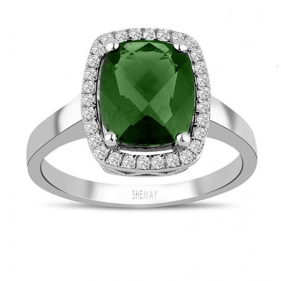 Пръстен с диаманти и смарагди 2.00 карата